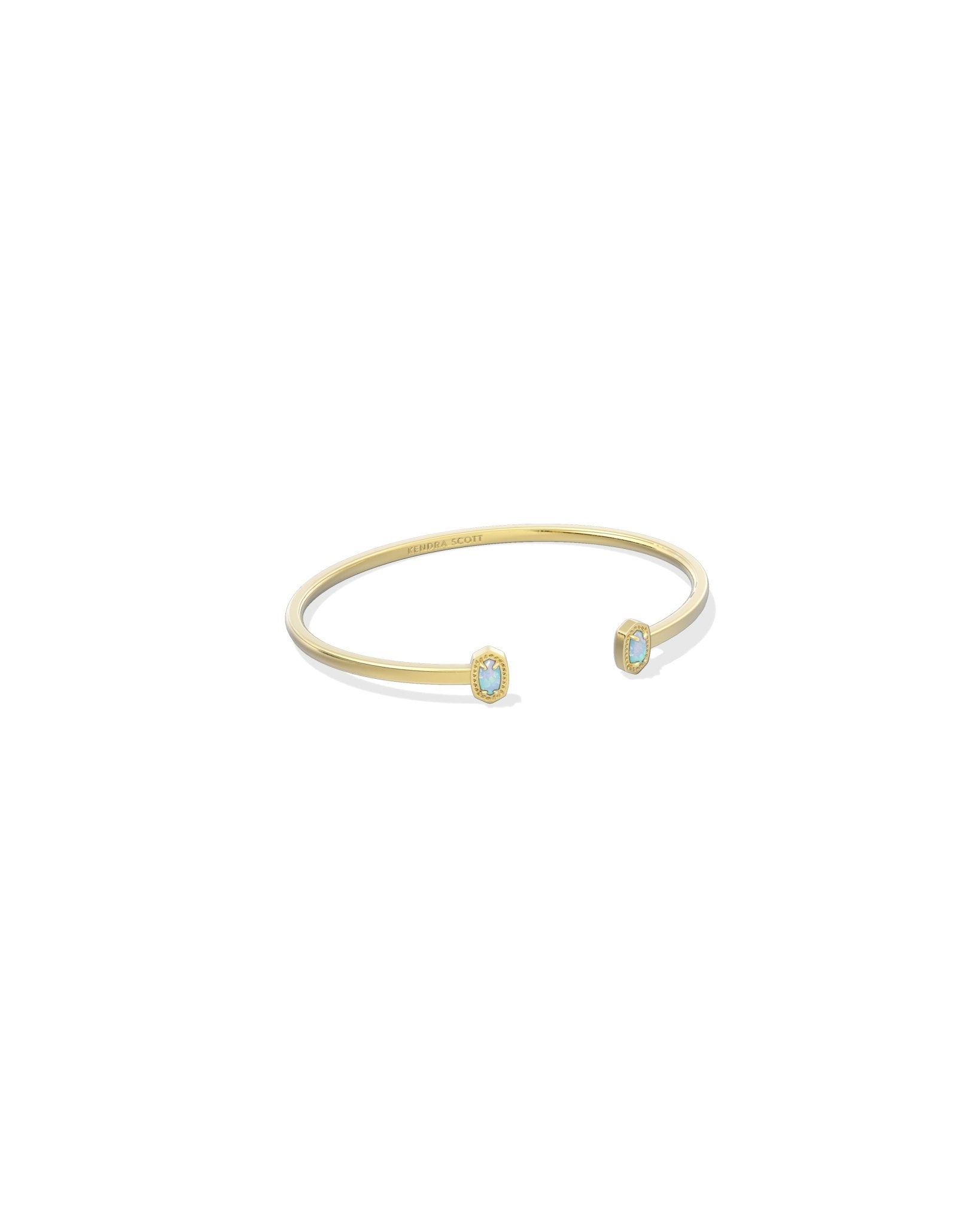 MINI ELTON CUFF BRACELET GOLD BLUE LAB GROWN OPAL S/M - She Chester