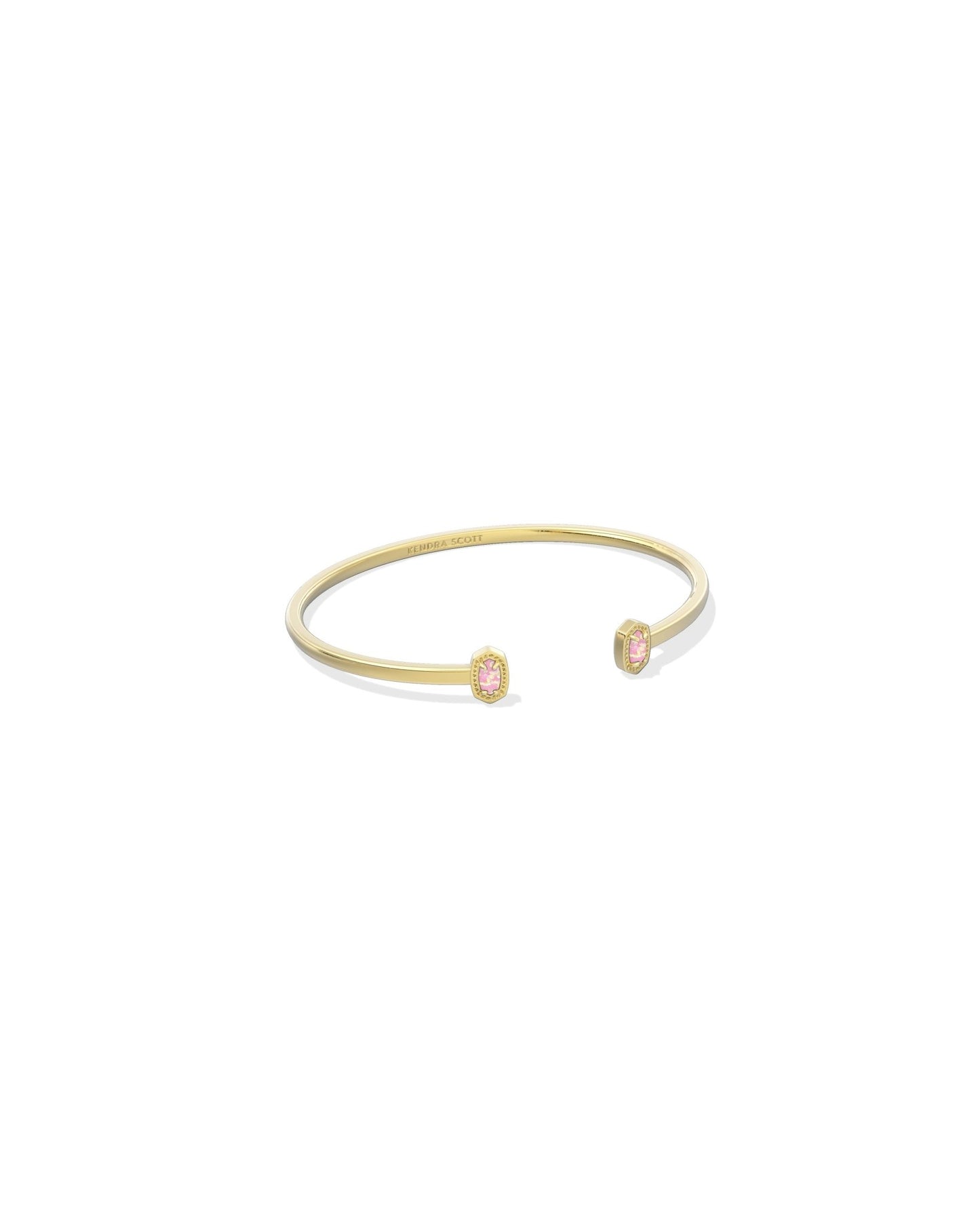MINI ELTON CUFF BRACELETGOLD LIGHT PINK LAB GROWN OPAL S/M - She Chester