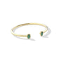 Mini Elton Luxe Cuff Bracelet - Gold Dark Green Crystal - She Chester