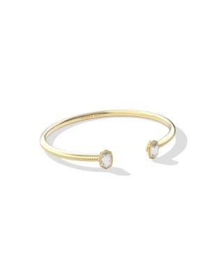 MINI ELTON LUXE CUFF BRACELET - GOLD WHITE CZ S/M - She Chester