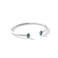 Mini Elton Luxe Cuff Bracelet - Silver Steel Blue Crystal - She Chester