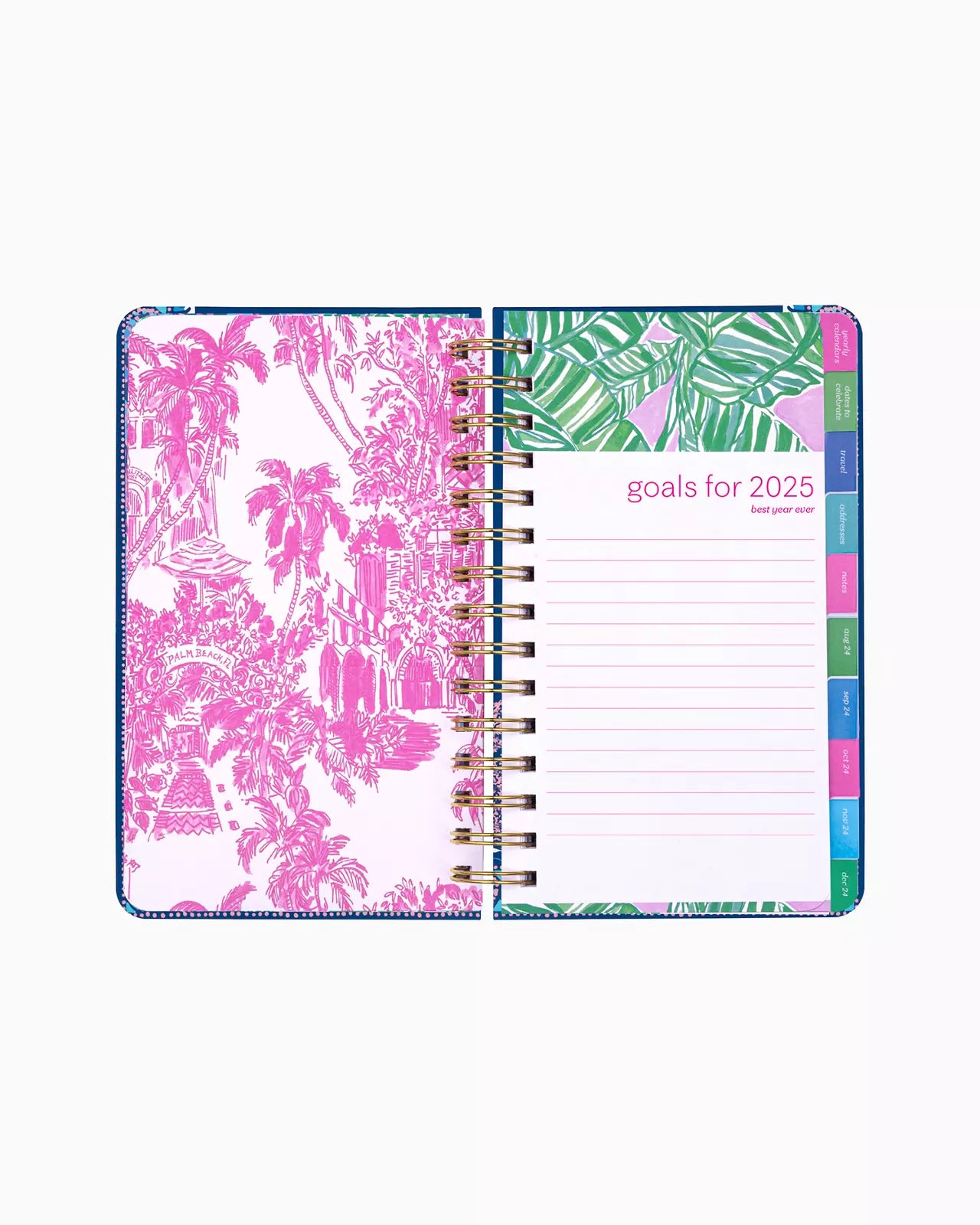 2024-2025 17 Month Medium Agenda - Roxie Pink Wave N Sea
