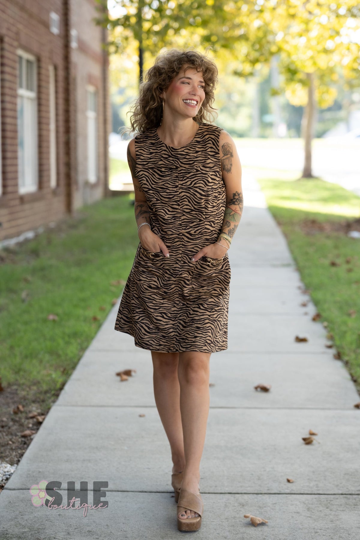 Mocha Latte Camel Dress - She Chester