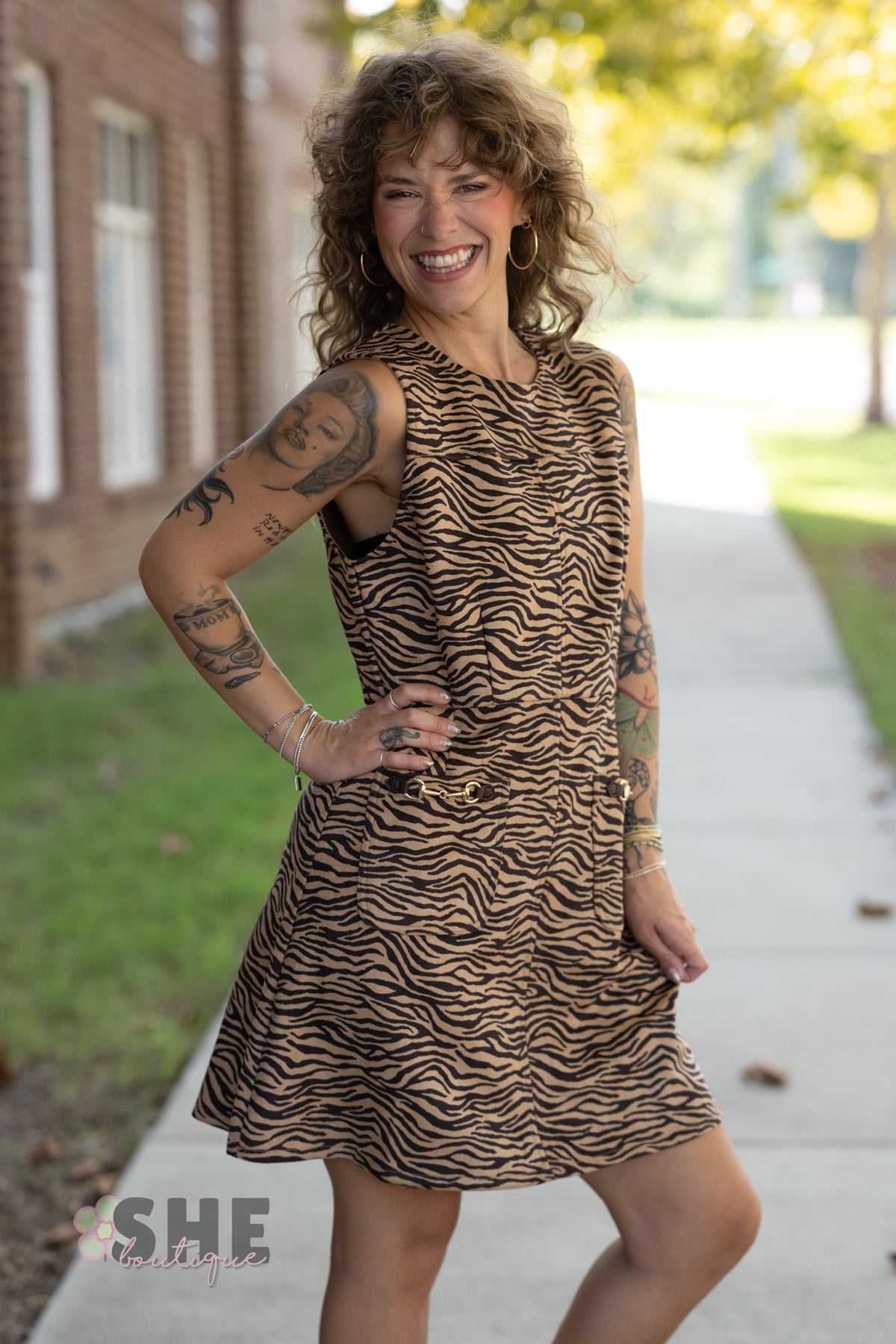 Mocha Latte Camel Dress - She Chester