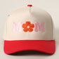 MOM FLOWER Embroidery Two - Tone Trucker Hat: LEOPARD - She Chester