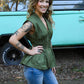 Monica Olive Zip Top - She Chester