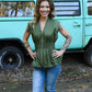 Monica Olive Zip Top - She Chester