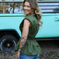 Monica Olive Zip Top - She Chester
