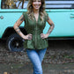 Monica Olive Zip Top - She Chester