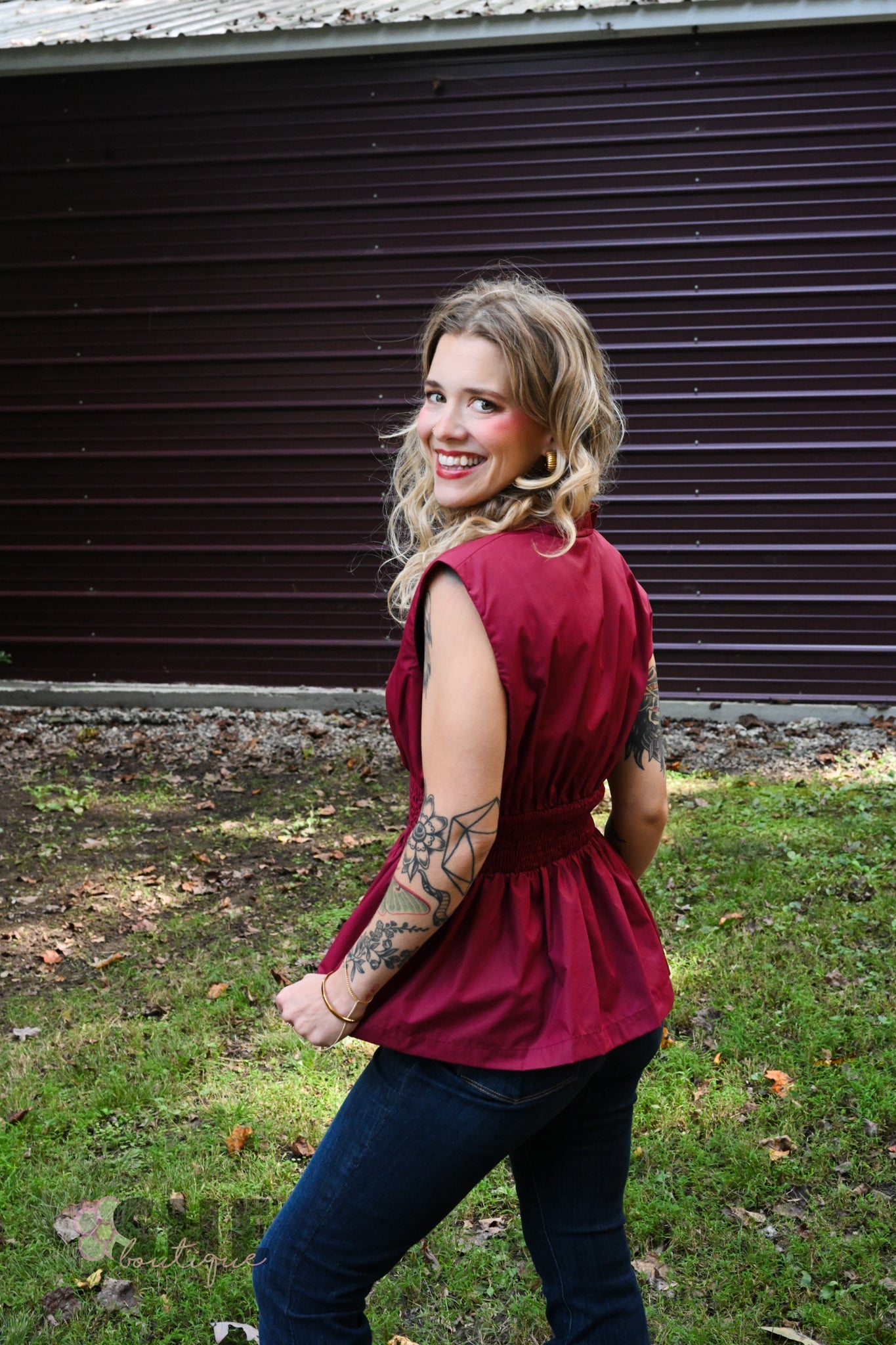 Monica Wine Zip Top - She Chester