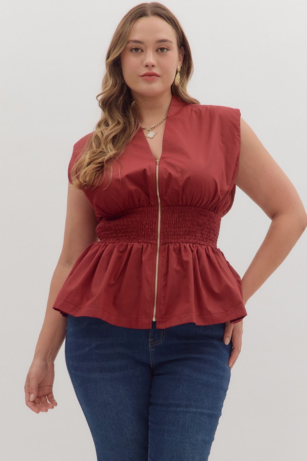 Monica Wine Zip Top - She Chester