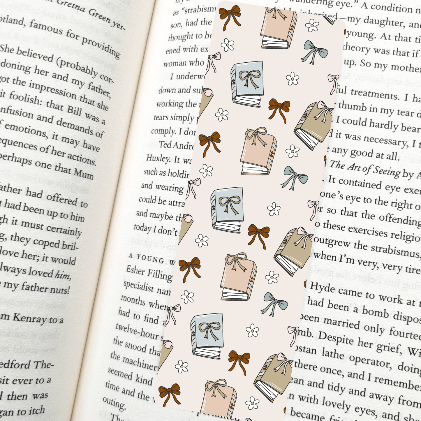 Monochrome Coquette Bookmark | Soft Matte Laminated  - She Chester