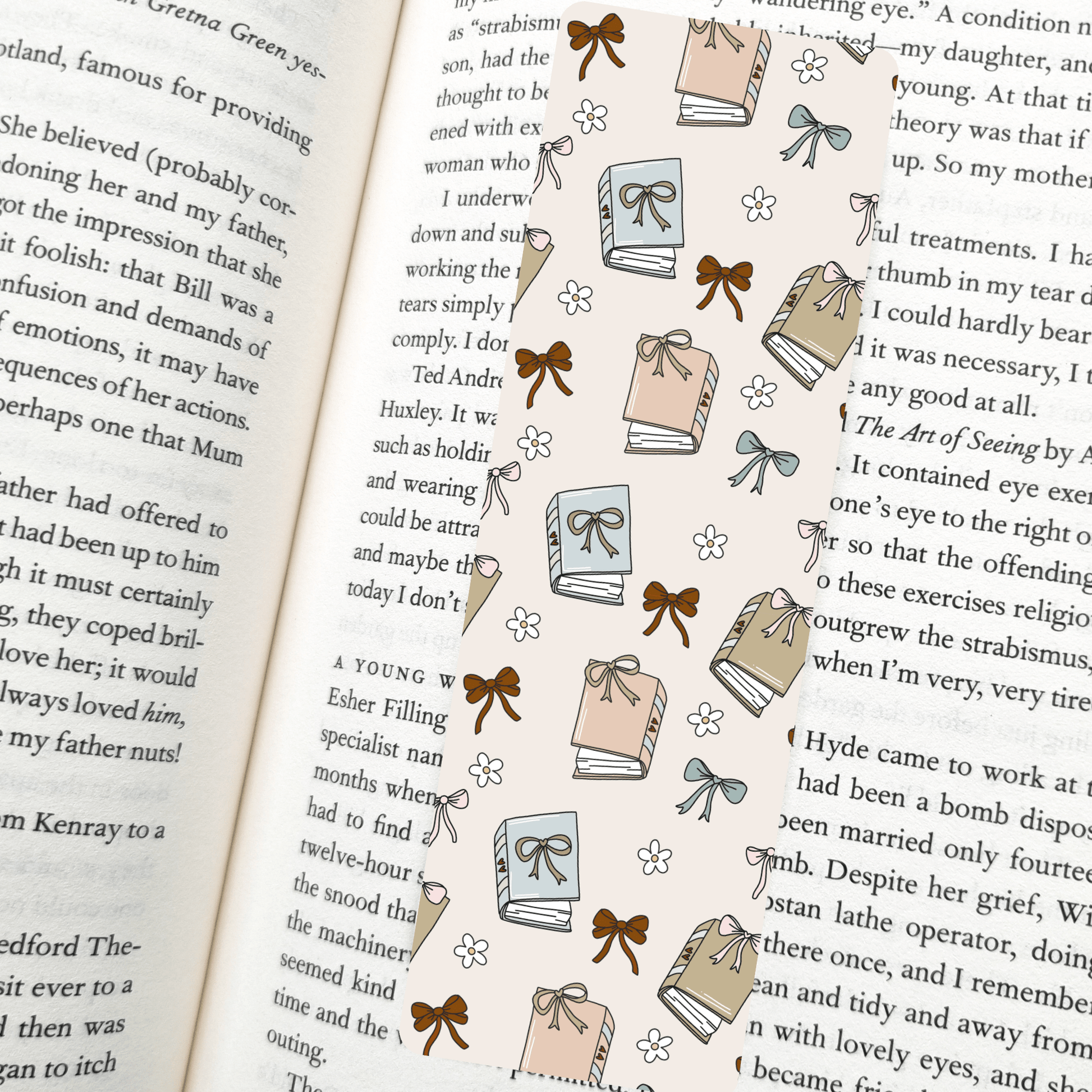 Monochrome Coquette Bookmark | Soft Matte Laminated  - She Chester