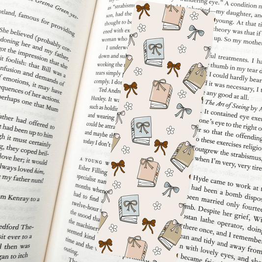 Monochrome Coquette Bookmark | Soft Matte Laminated  - She Chester