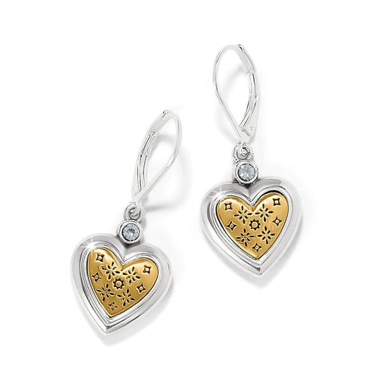 Mosaic Heart Two Tone Leverback Earrings JA0025 - She Chester