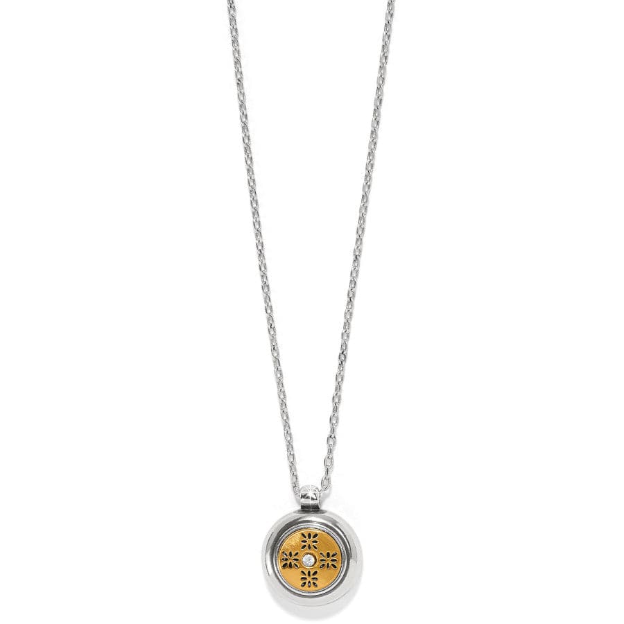 Mosaic Round Mini Two Tone Necklace - JM7613 - She Chester