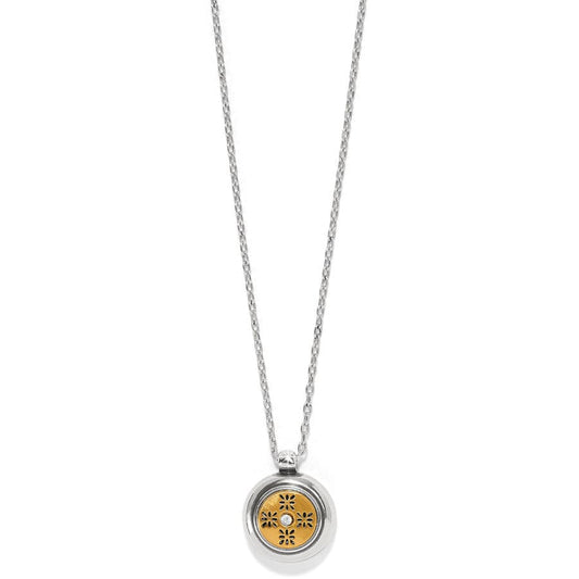 Mosaic Round Mini Two Tone Necklace - JM7613 - She Chester
