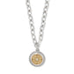 Mosaic Round Two Tone Pendant Necklace JM7713 - She Chester