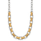 Mosaic Two Tone Links Necklace JM7653 - She Chester