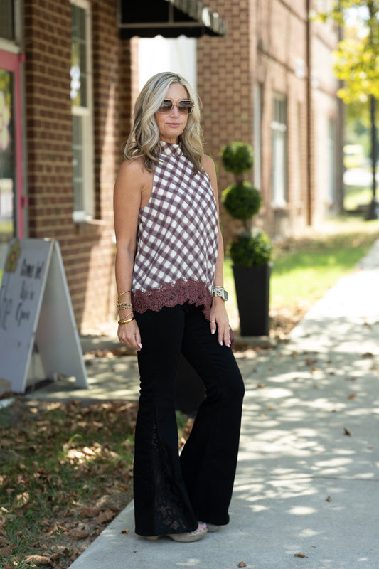 MR Black Lace Hem Jean - She Chester
