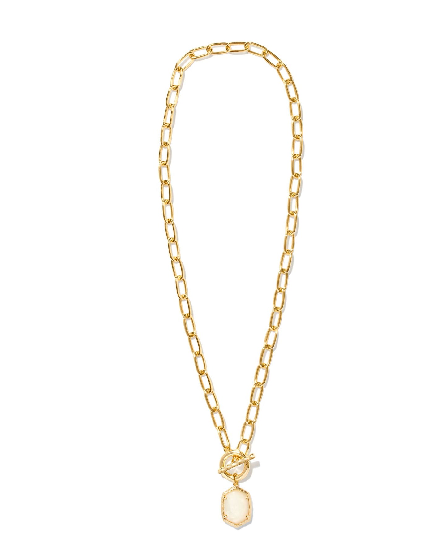 Daphne Link Chain Necklace Gold Ivory MOP