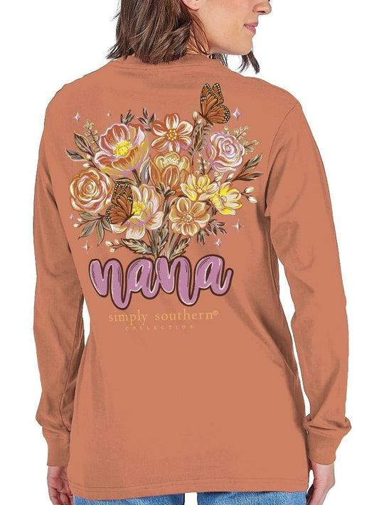 Nana Floral Butterfly LS Tee - She Chester