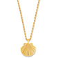 Natalia Gold Oversized Shell Pendant Necklace - She Chester