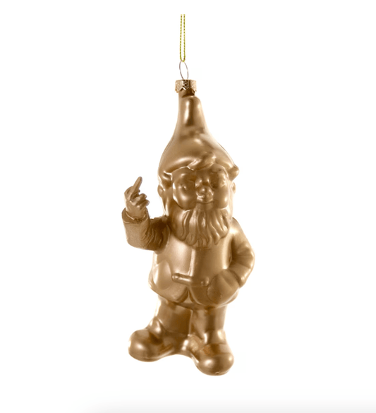 Naughty Gnome (GOLD) Ornament - She Chester