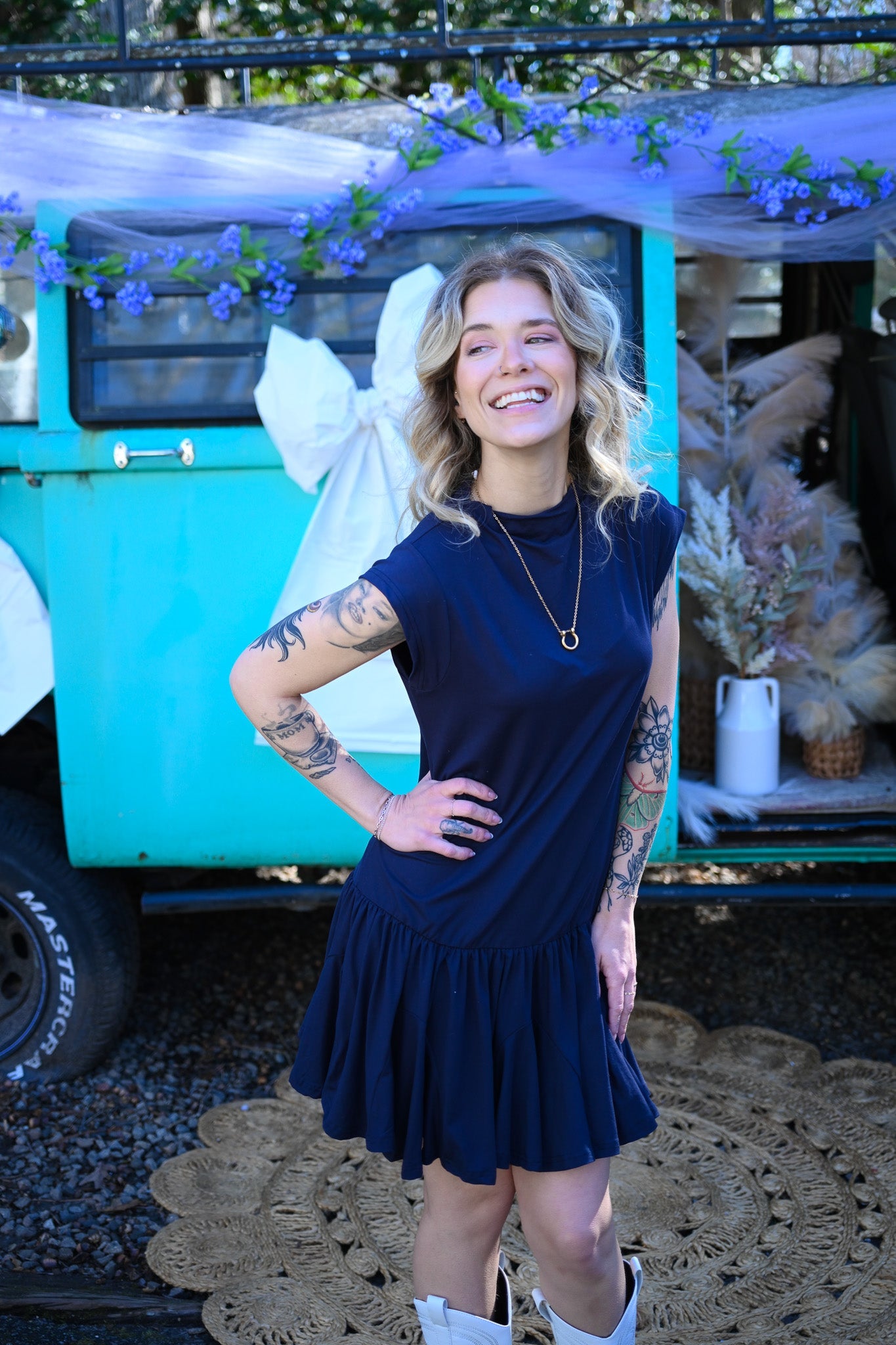 Navy Nantucket Dress - She Chester