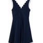 Navy Scallop Wrap Dress - She Chester