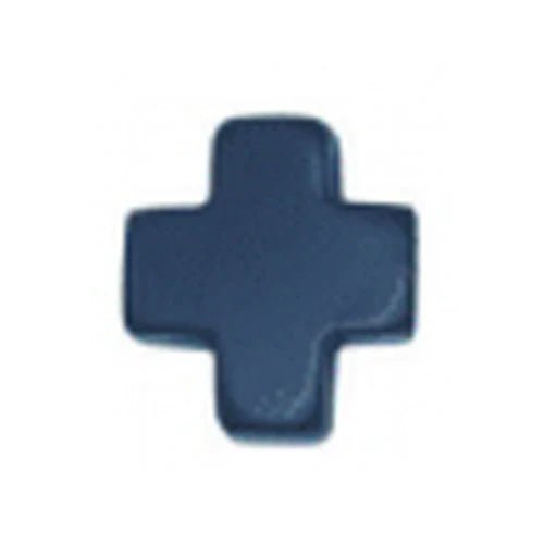 Navy Small Signature Cross Gold Pattern 2mm Bracelet - She Chester