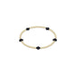 Navy Small Signature Cross Gold Pattern 2mm Bracelet - She Chester