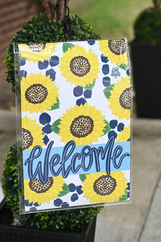 Navy Sunflower Welcome Garden Glam - She Chester