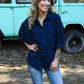 Navy Vines Button Down - She Chester