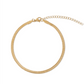 Nic Herringbone Gold Chain Anklet - She Chester