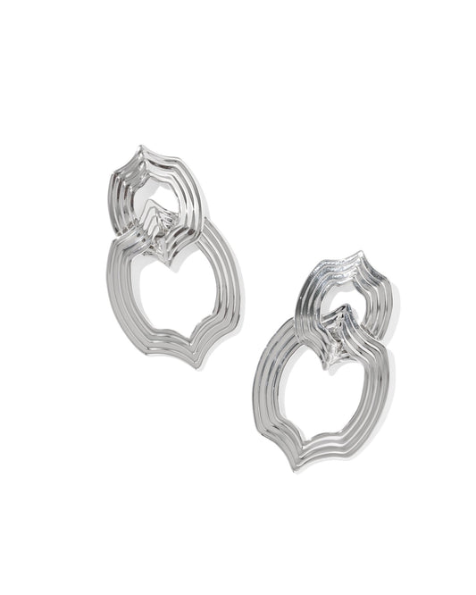 NOVA STATEMENT EARRINGS - SILVER - She Chester