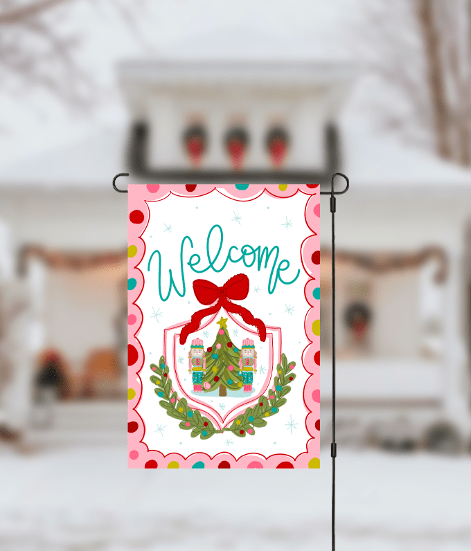 Nutcracker Crest Garden Flag - She Chester