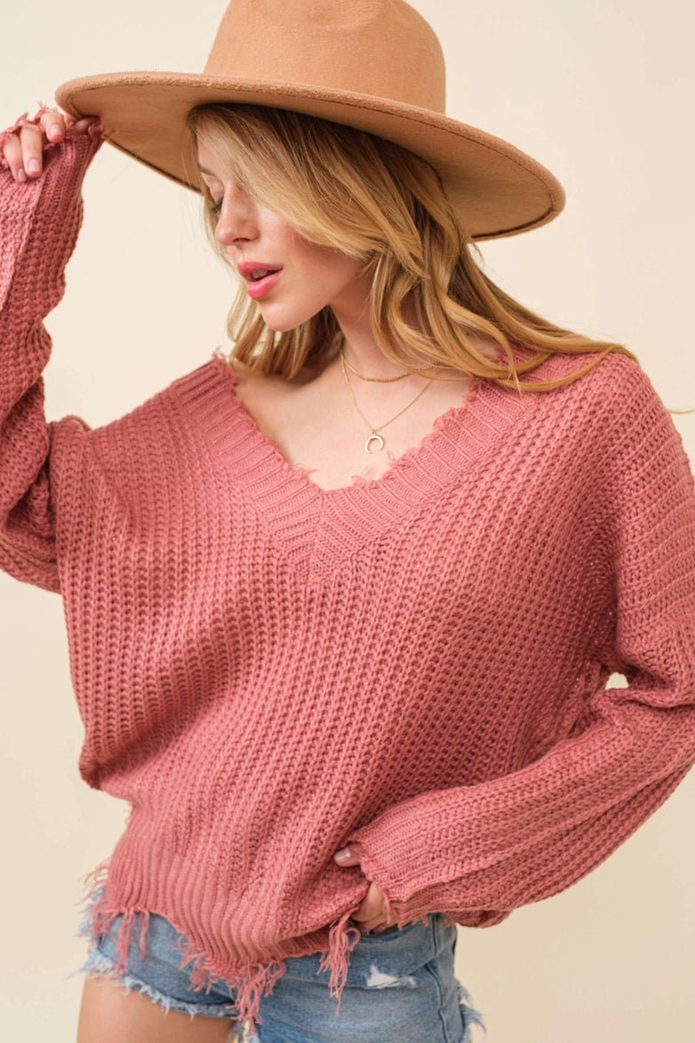Nydia Rose Distressed Sweater - She Chester