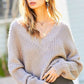 Nydia Taupe Distressed Sweater - She Chester