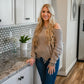 Nydia Taupe Distressed Sweater - She Chester