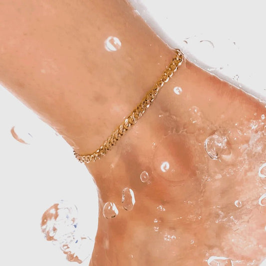 Nyx Gold Curb Chain Anklet - 283 - She Chester