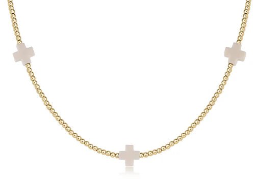 Off White Cross Choker Necklace - She Chester
