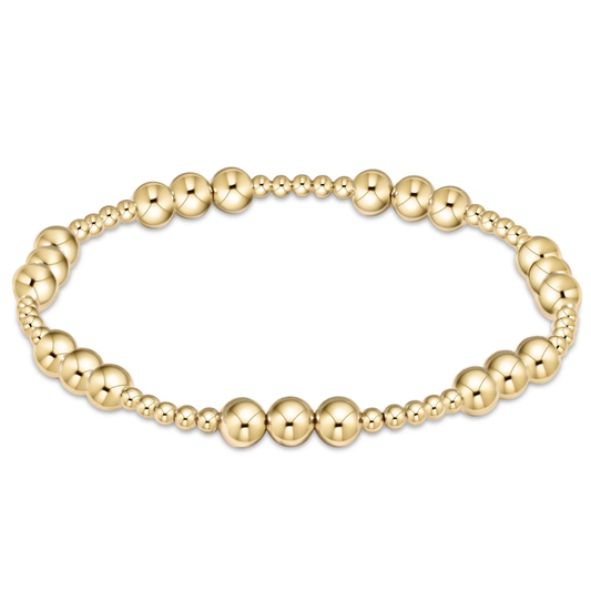 Classic Joy Pattern 5mm Bead Gold Bracelet