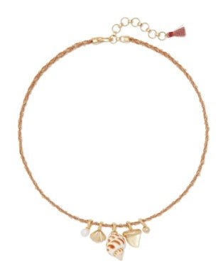OLEANA CHARM NECKLACEGOLD IRIDESCENT ABALONE - She Chester