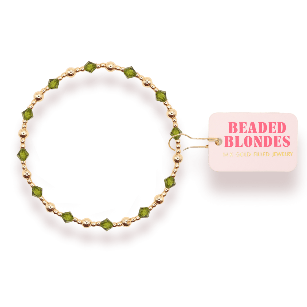 Olive Green June Bracelet: Standard 6.75 inch - She Chester