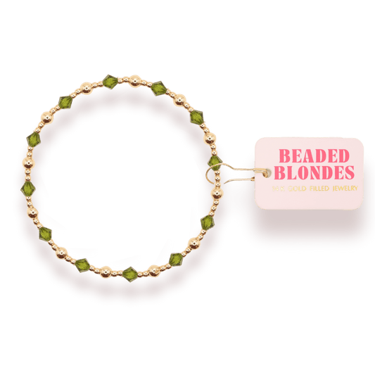 Olive Green June Bracelet: Standard 6.75 inch - She Chester