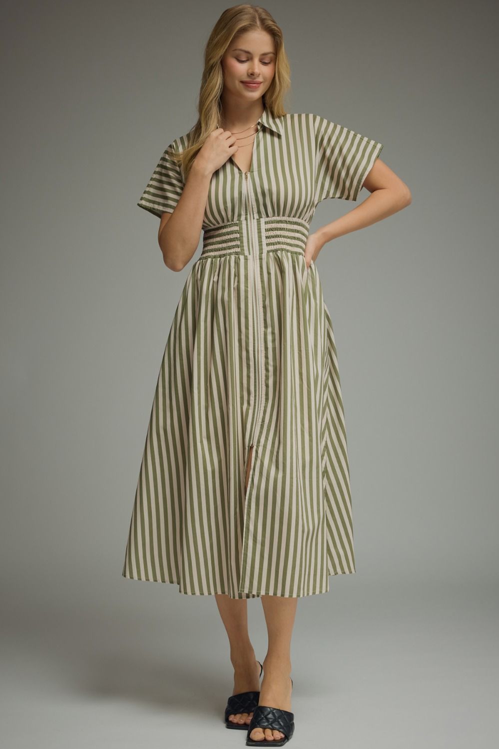 Ollie Zip Midi Dress - She Chester