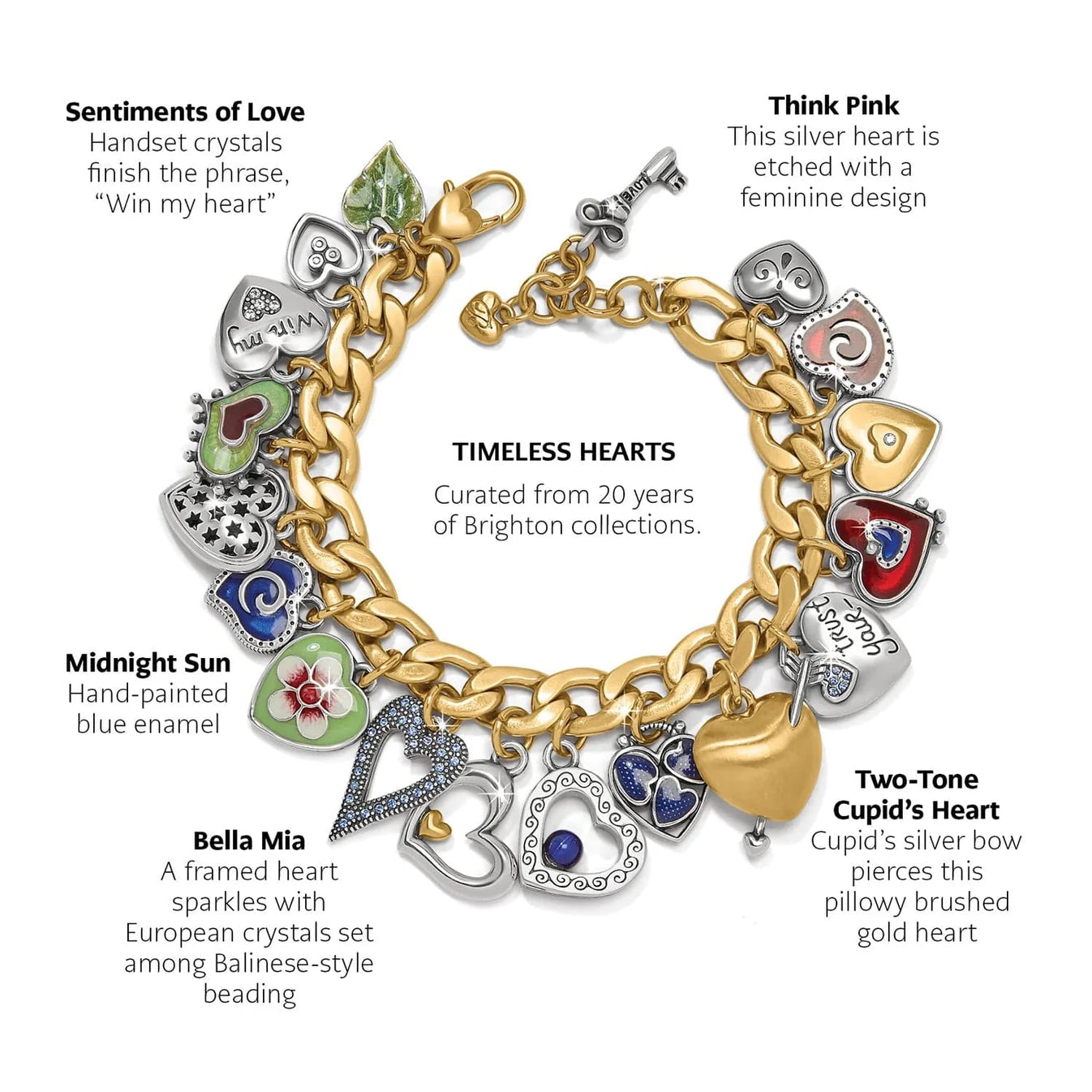 One Heart Color Charm Bracelet JF0209
