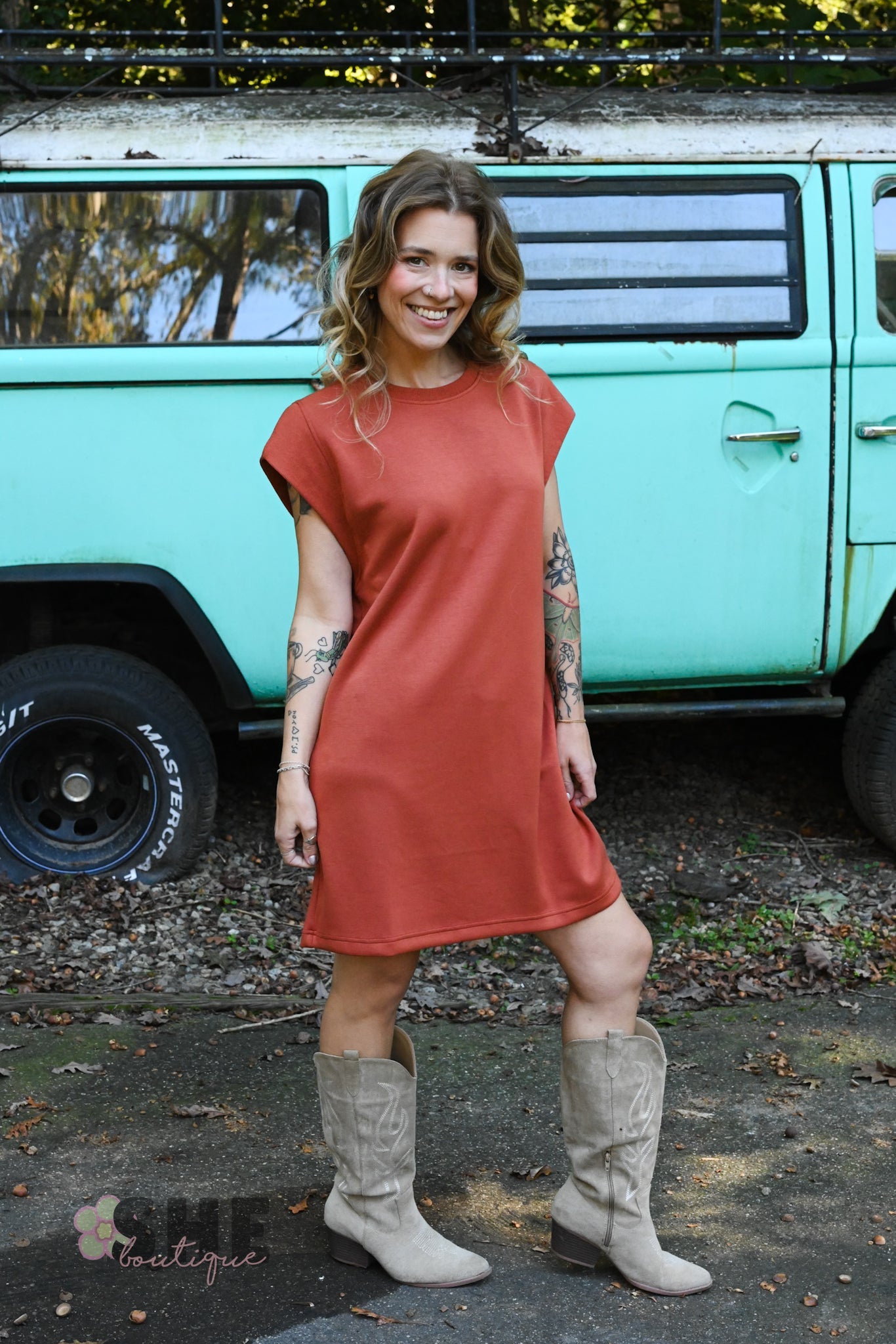 Orange Fiona Dress - She Chester