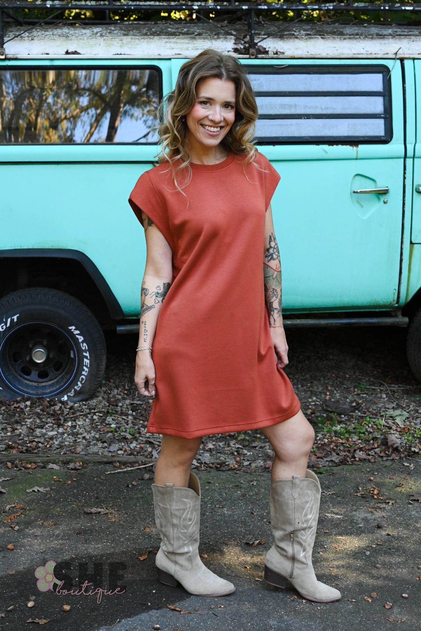Orange Fiona Dress - She Chester